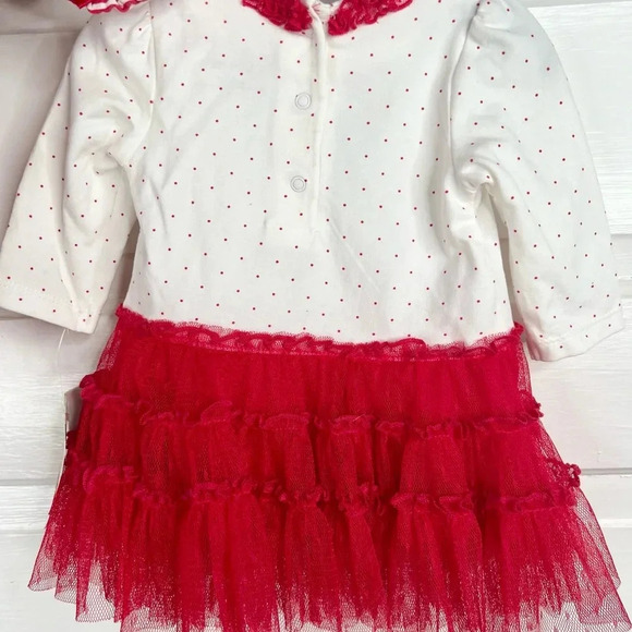 Little Me Baby Girls Red Sparkle Tree Dress Set Leggings Headband Sz 3 mo - Picture 7 of 9